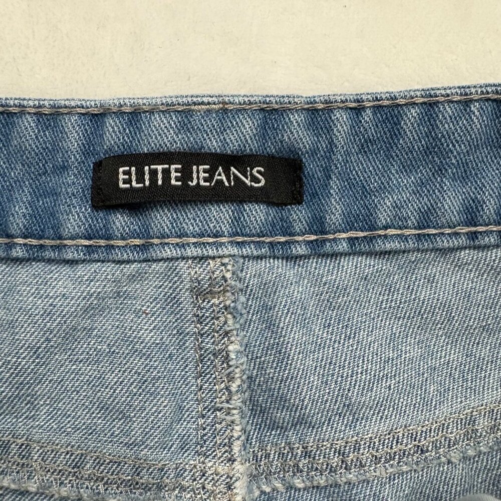 Distressed Blue High-Waisted Mom Jeans By Elite Jeans Size 7/28 - Picture 4 of 11